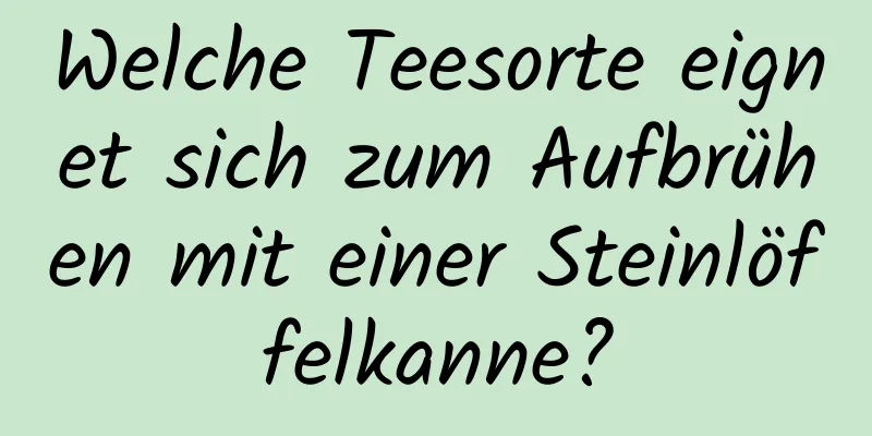Welche Teesorte eignet sich zum Aufbrühen mit einer Steinlöffelkanne?