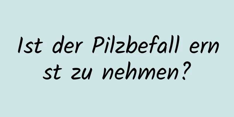 Ist der Pilzbefall ernst zu nehmen?