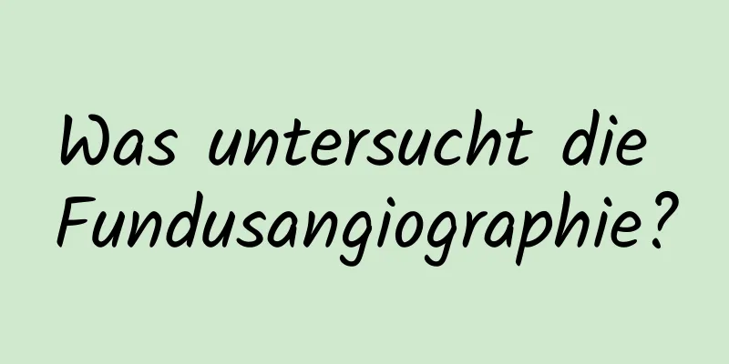 Was untersucht die Fundusangiographie?