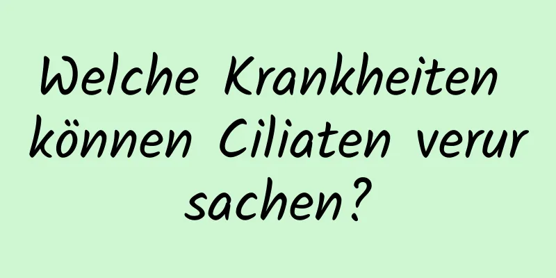 Welche Krankheiten können Ciliaten verursachen?