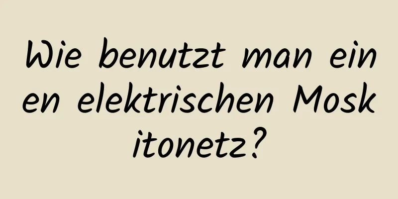 Wie benutzt man einen elektrischen Moskitonetz?