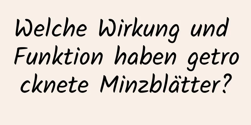 Welche Wirkung und Funktion haben getrocknete Minzblätter?