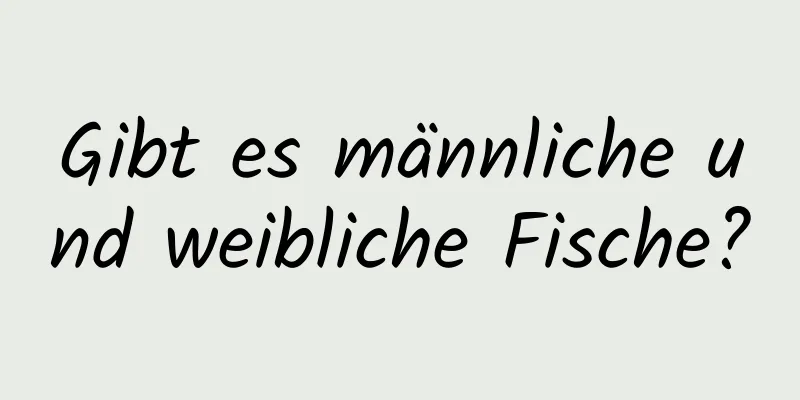 Gibt es männliche und weibliche Fische?