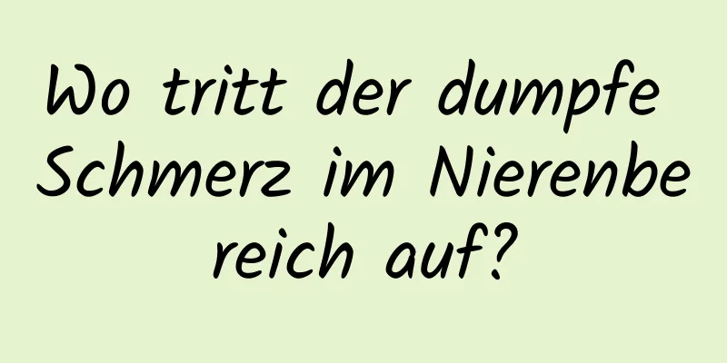 Wo tritt der dumpfe Schmerz im Nierenbereich auf?
