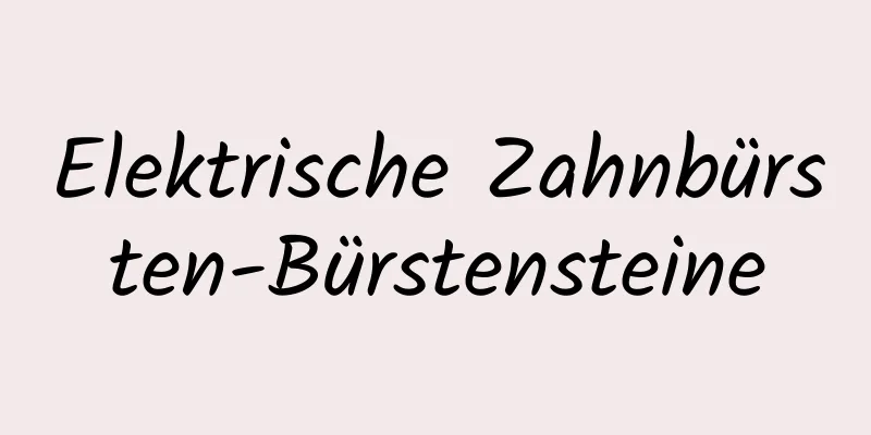 Elektrische Zahnbürsten-Bürstensteine