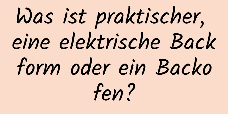Was ist praktischer, eine elektrische Backform oder ein Backofen?