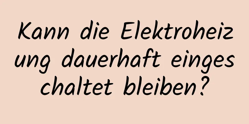Kann die Elektroheizung dauerhaft eingeschaltet bleiben?