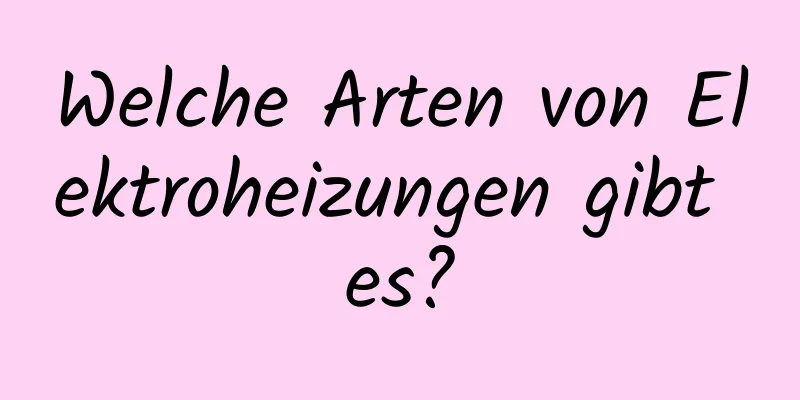 Welche Arten von Elektroheizungen gibt es?