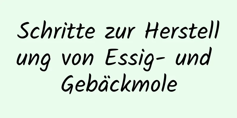 Schritte zur Herstellung von Essig- und Gebäckmole