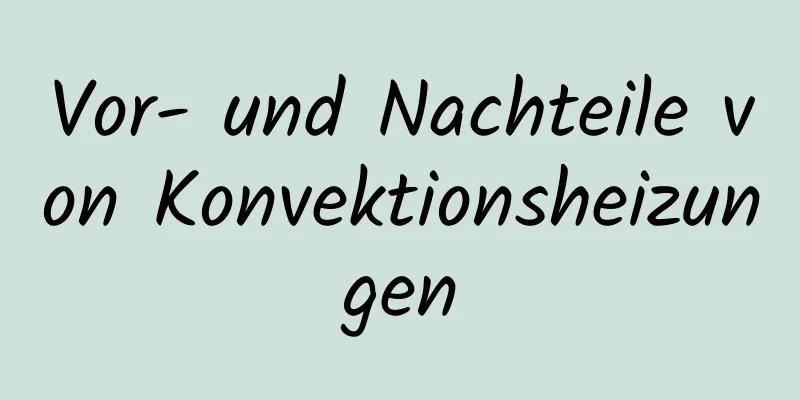 Vor- und Nachteile von Konvektionsheizungen
