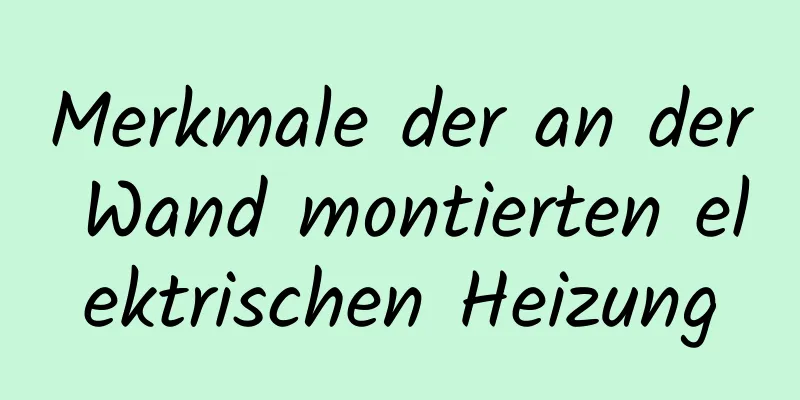 Merkmale der an der Wand montierten elektrischen Heizung