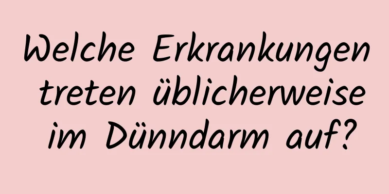 Welche Erkrankungen treten üblicherweise im Dünndarm auf?