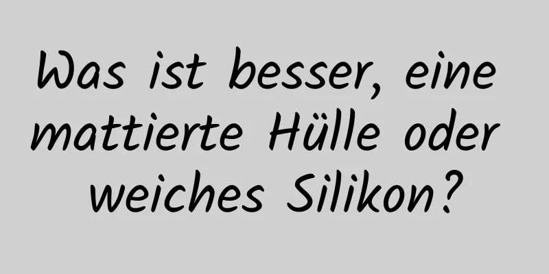 Was ist besser, eine mattierte Hülle oder weiches Silikon?