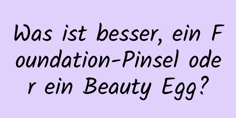 Was ist besser, ein Foundation-Pinsel oder ein Beauty Egg?