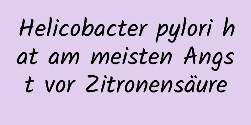 Helicobacter pylori hat am meisten Angst vor Zitronensäure