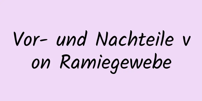Vor- und Nachteile von Ramiegewebe