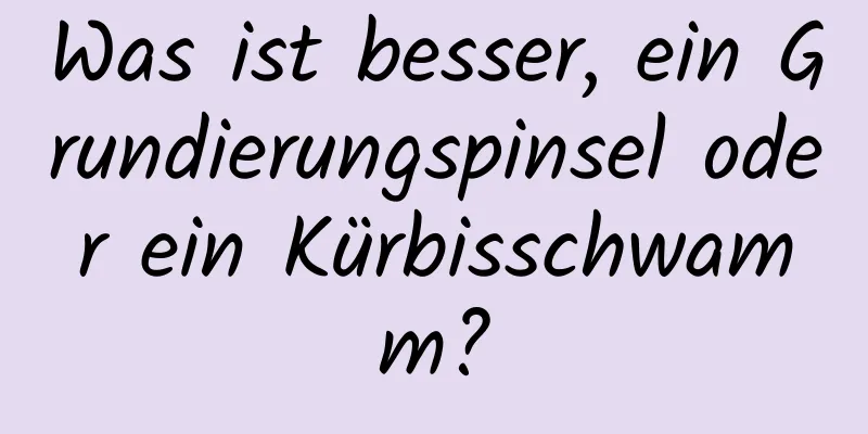 Was ist besser, ein Grundierungspinsel oder ein Kürbisschwamm?