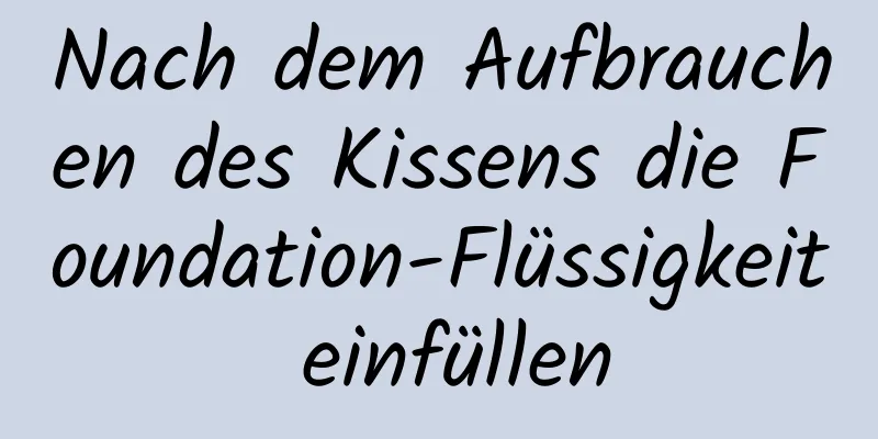 Nach dem Aufbrauchen des Kissens die Foundation-Flüssigkeit einfüllen