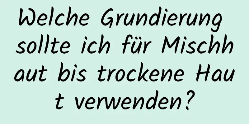 Welche Grundierung sollte ich für Mischhaut bis trockene Haut verwenden?