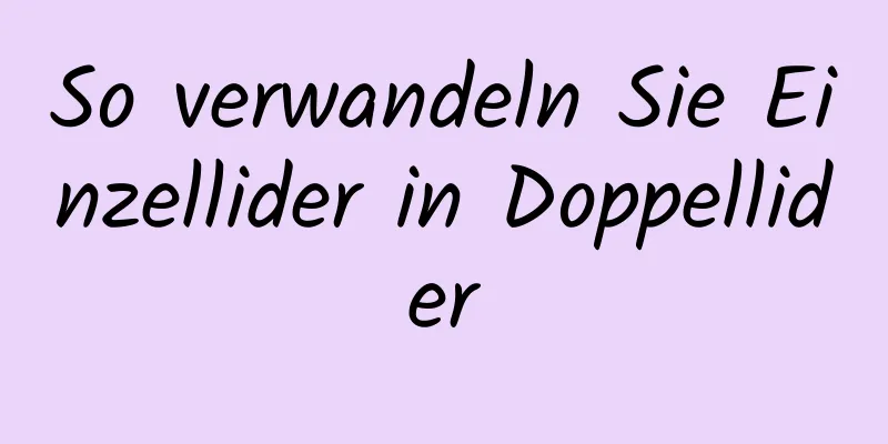 So verwandeln Sie Einzellider in Doppellider