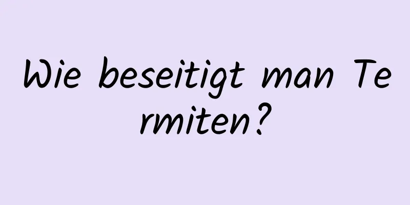 Wie beseitigt man Termiten?