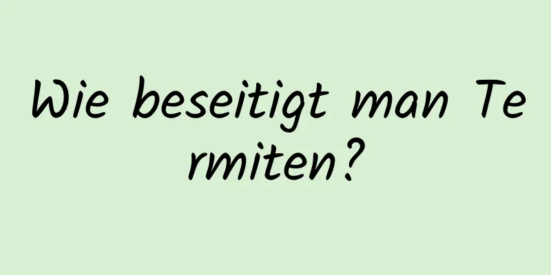 Wie beseitigt man Termiten?