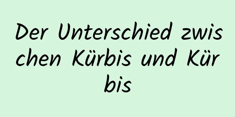 Der Unterschied zwischen Kürbis und Kürbis