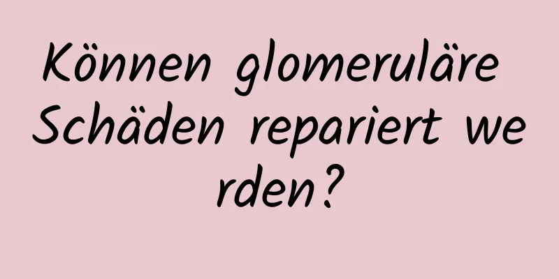 Können glomeruläre Schäden repariert werden?