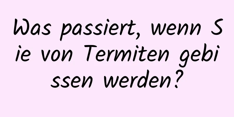 Was passiert, wenn Sie von Termiten gebissen werden?