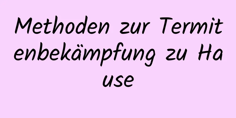 Methoden zur Termitenbekämpfung zu Hause