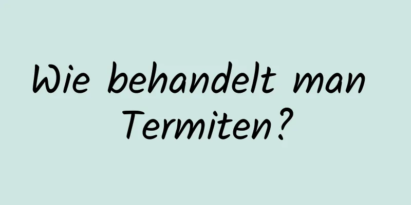 Wie behandelt man Termiten?