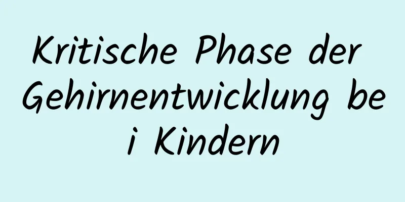 Kritische Phase der Gehirnentwicklung bei Kindern