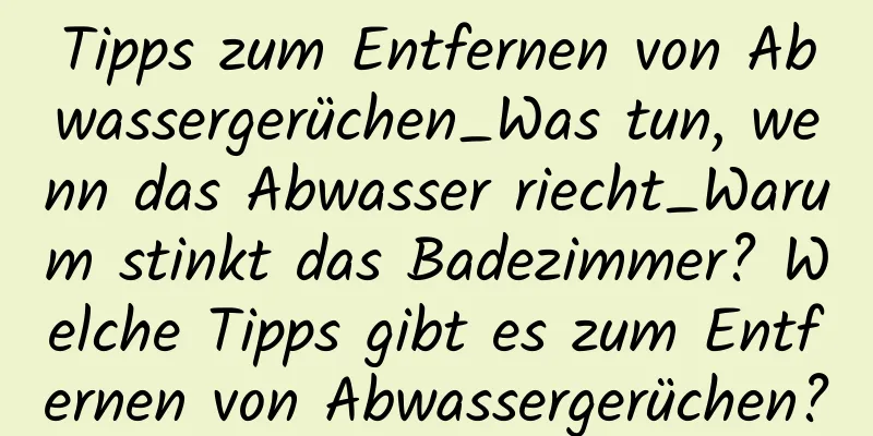 Tipps zum Entfernen von Abwassergerüchen_Was tun, wenn das Abwasser riecht_Warum stinkt das Badezimmer? Welche Tipps gibt es zum Entfernen von Abwassergerüchen?