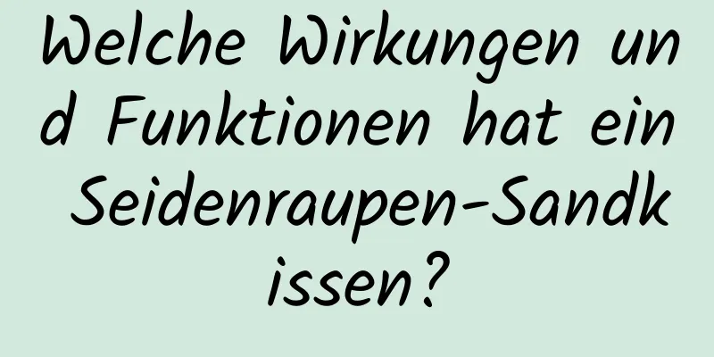 Welche Wirkungen und Funktionen hat ein Seidenraupen-Sandkissen?