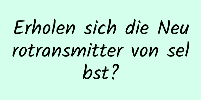 Erholen sich die Neurotransmitter von selbst?
