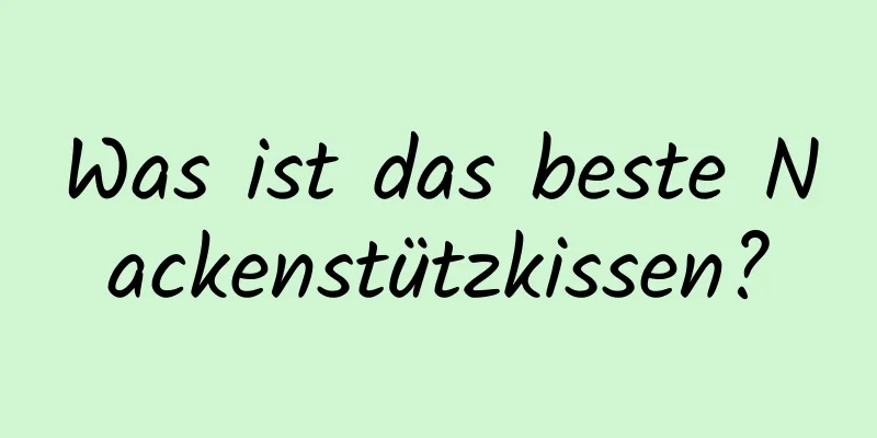 Was ist das beste Nackenstützkissen?