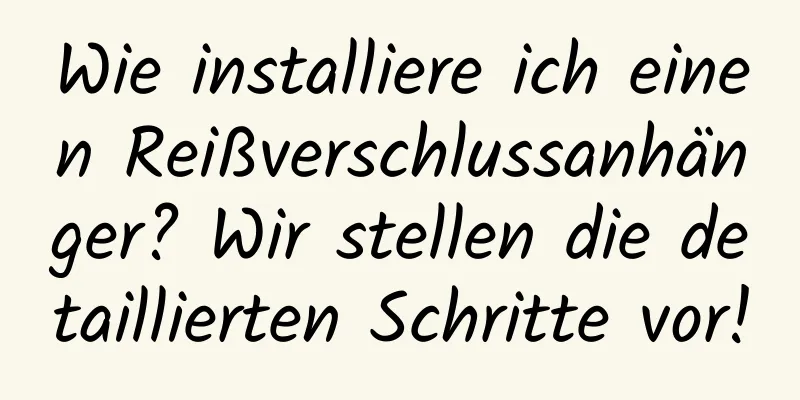 Wie installiere ich einen Reißverschlussanhänger? Wir stellen die detaillierten Schritte vor!