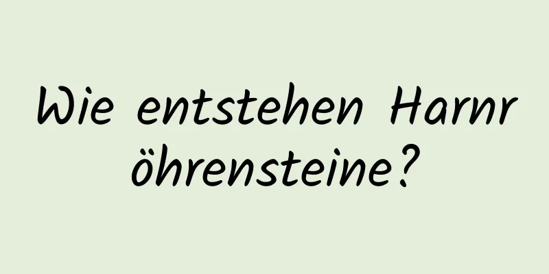 Wie entstehen Harnröhrensteine?