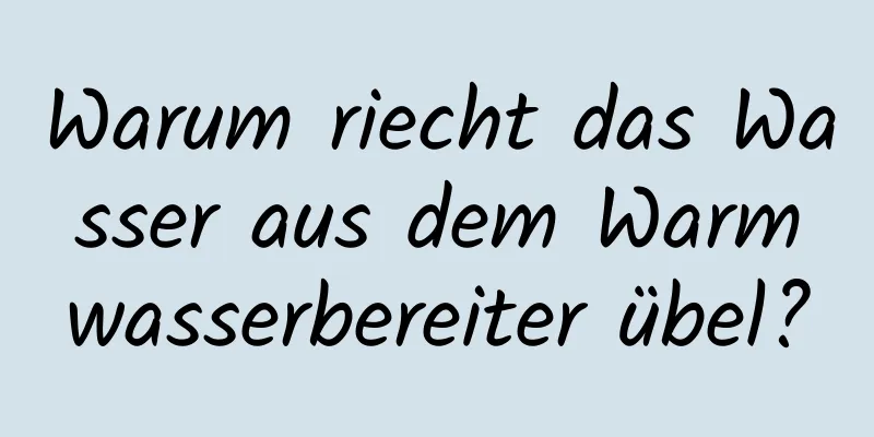 Warum riecht das Wasser aus dem Warmwasserbereiter übel?