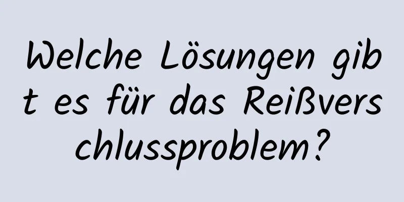 Welche Lösungen gibt es für das Reißverschlussproblem?