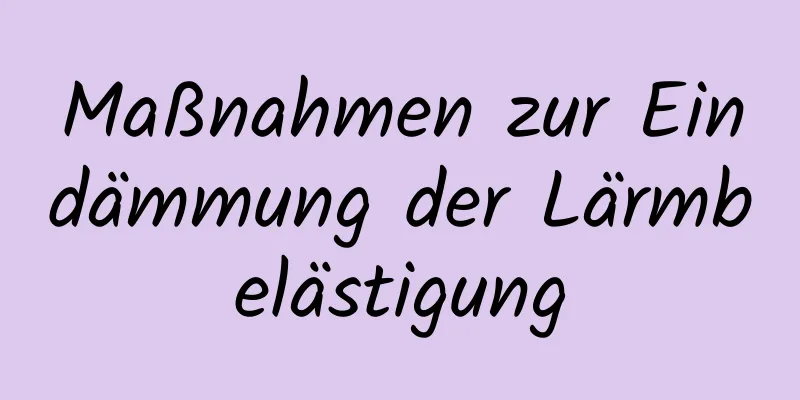 Maßnahmen zur Eindämmung der Lärmbelästigung