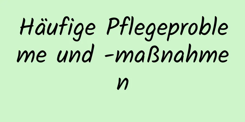 Häufige Pflegeprobleme und -maßnahmen