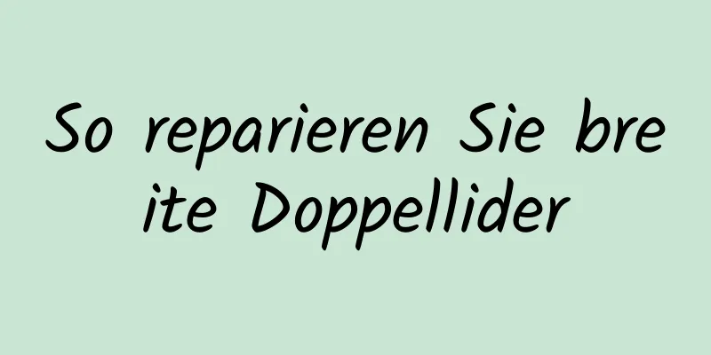 So reparieren Sie breite Doppellider