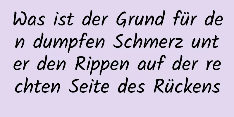 Was ist der Grund für den dumpfen Schmerz unter den Rippen auf der rechten Seite des Rückens