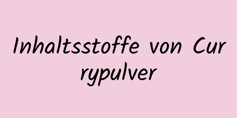 Inhaltsstoffe von Currypulver