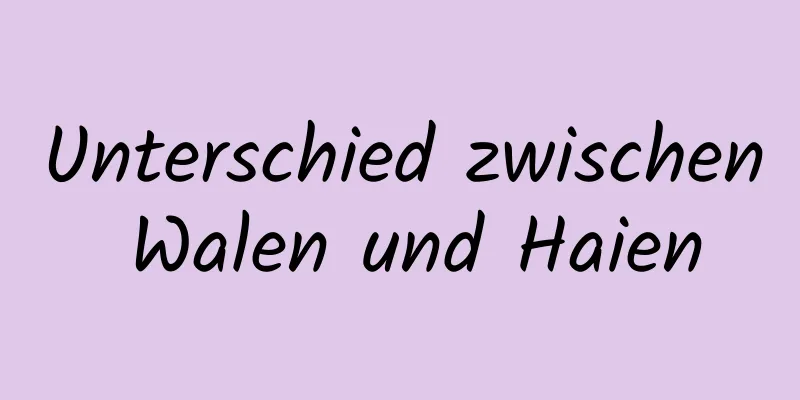 Unterschied zwischen Walen und Haien