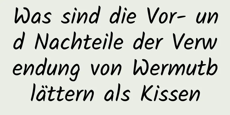 Was sind die Vor- und Nachteile der Verwendung von Wermutblättern als Kissen