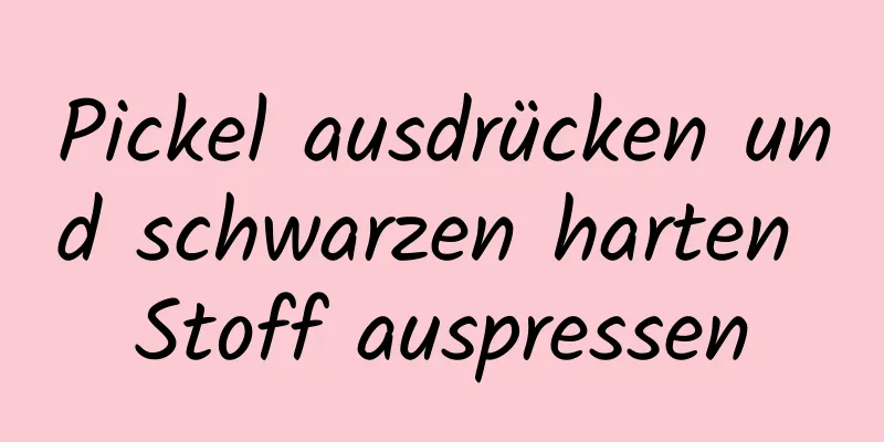 Pickel ausdrücken und schwarzen harten Stoff auspressen