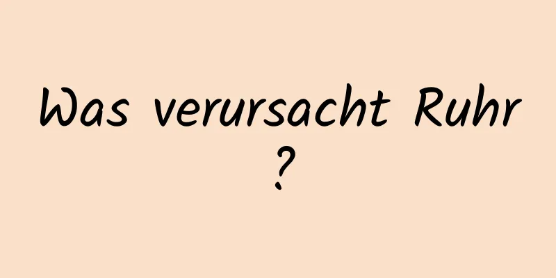Was verursacht Ruhr?