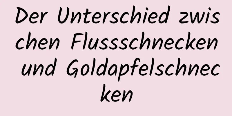 Der Unterschied zwischen Flussschnecken und Goldapfelschnecken